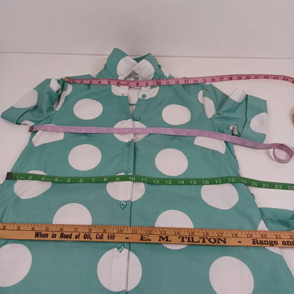 Kate Spade Grand Dot Midi Shirtdress Size XS Women Preppy Pockets Cotton Blend